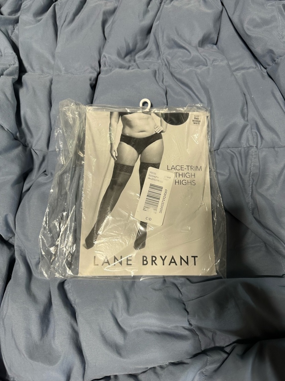 Lane Bryant Black Lace-Top Sheer Thigh Highs